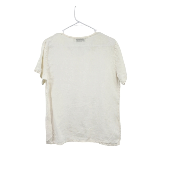 Willow Women's 100% Linen Short Sleeves Boxy Tee Lagenlook - S - Picture 5 of 6